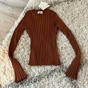 DISSH ada top, long sleeve. Size XS. Never worn, tags attached. Color rust